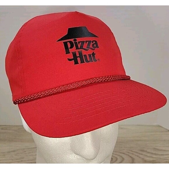 Vintage Zipper Strap Rope Hat ~ Pizza Hut Red Rope Hat - Picture 4 of 11